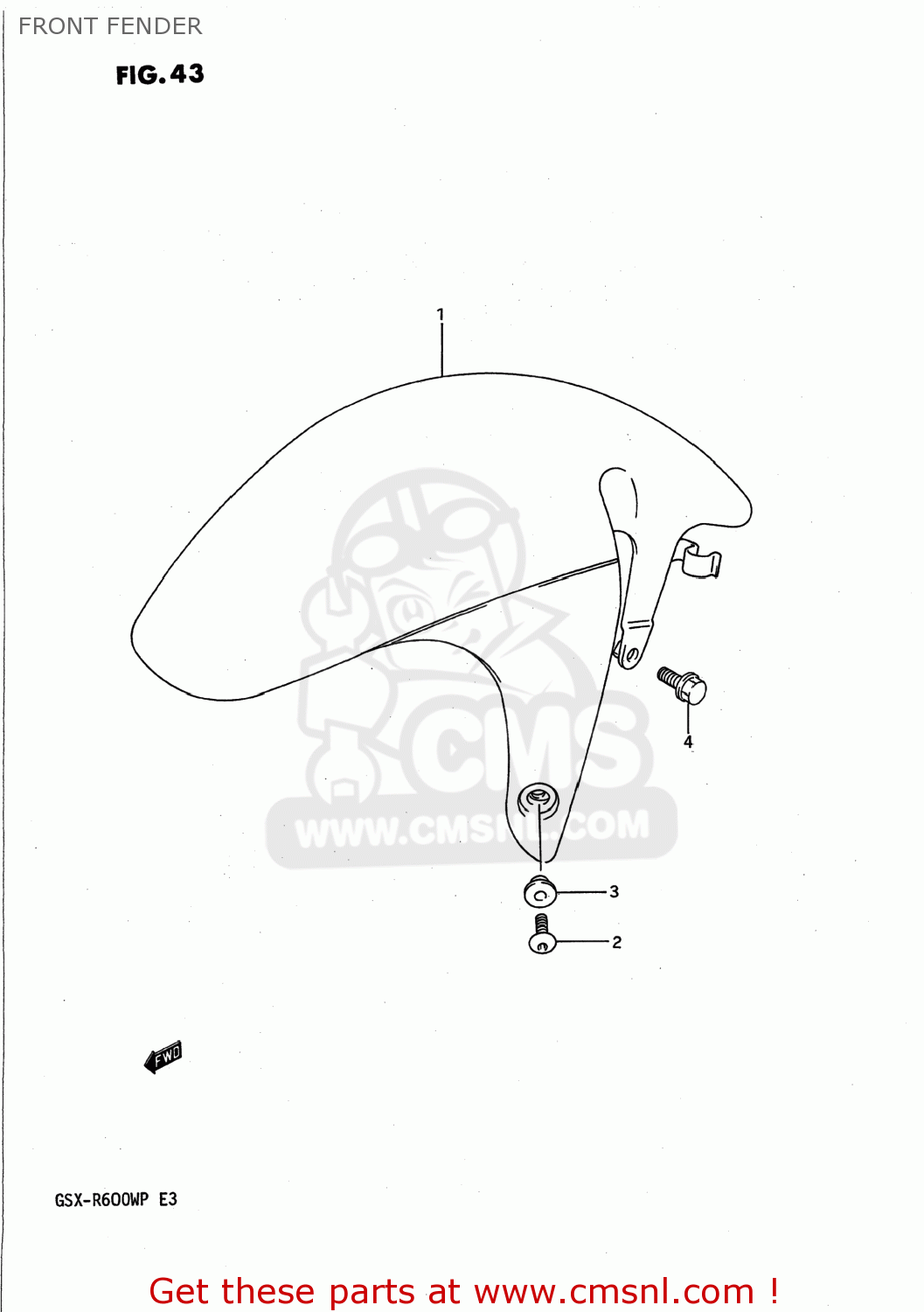 FRONT FENDER GSXR600W 1993 (P) USA (E03)