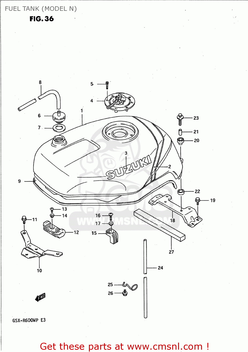 FUEL TANK (MODEL N) GSXR600W 1993 (P) USA (E03)