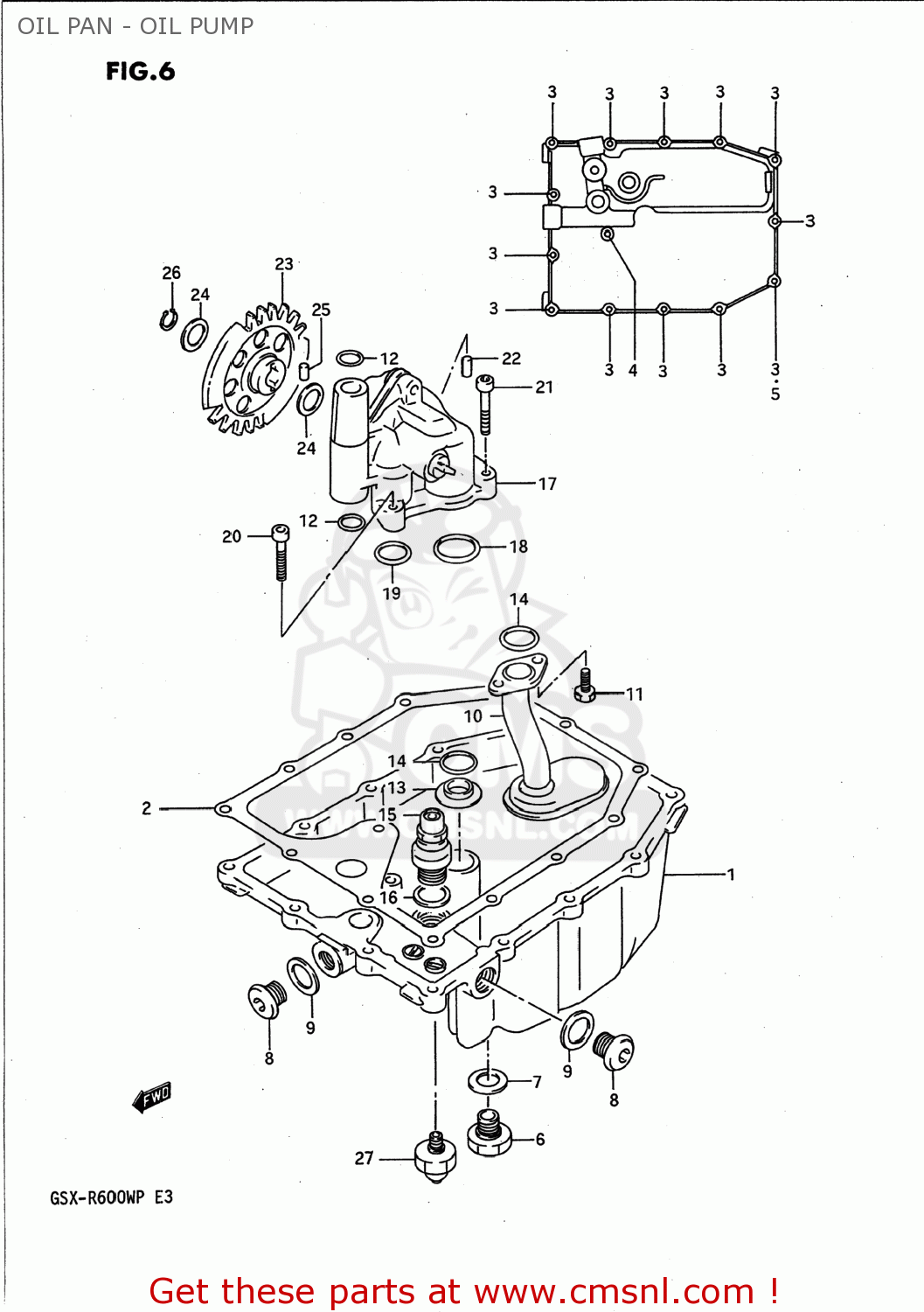 OIL PAN - OIL PUMP GSXR600W 1993 (P) USA (E03)