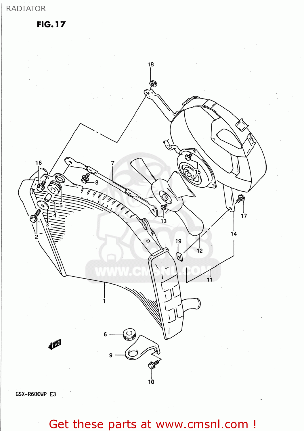 RADIATOR GSXR600W 1993 (P) USA (E03)