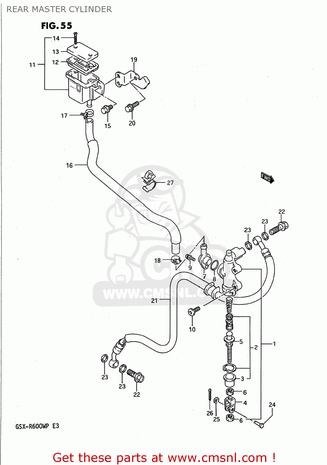 REAR MASTER CYLINDER GSXR600W 1993 (P) USA (E03)