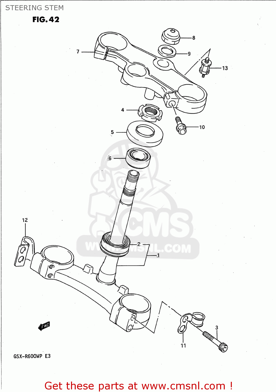 STEERING STEM GSXR600W 1993 (P) USA (E03)