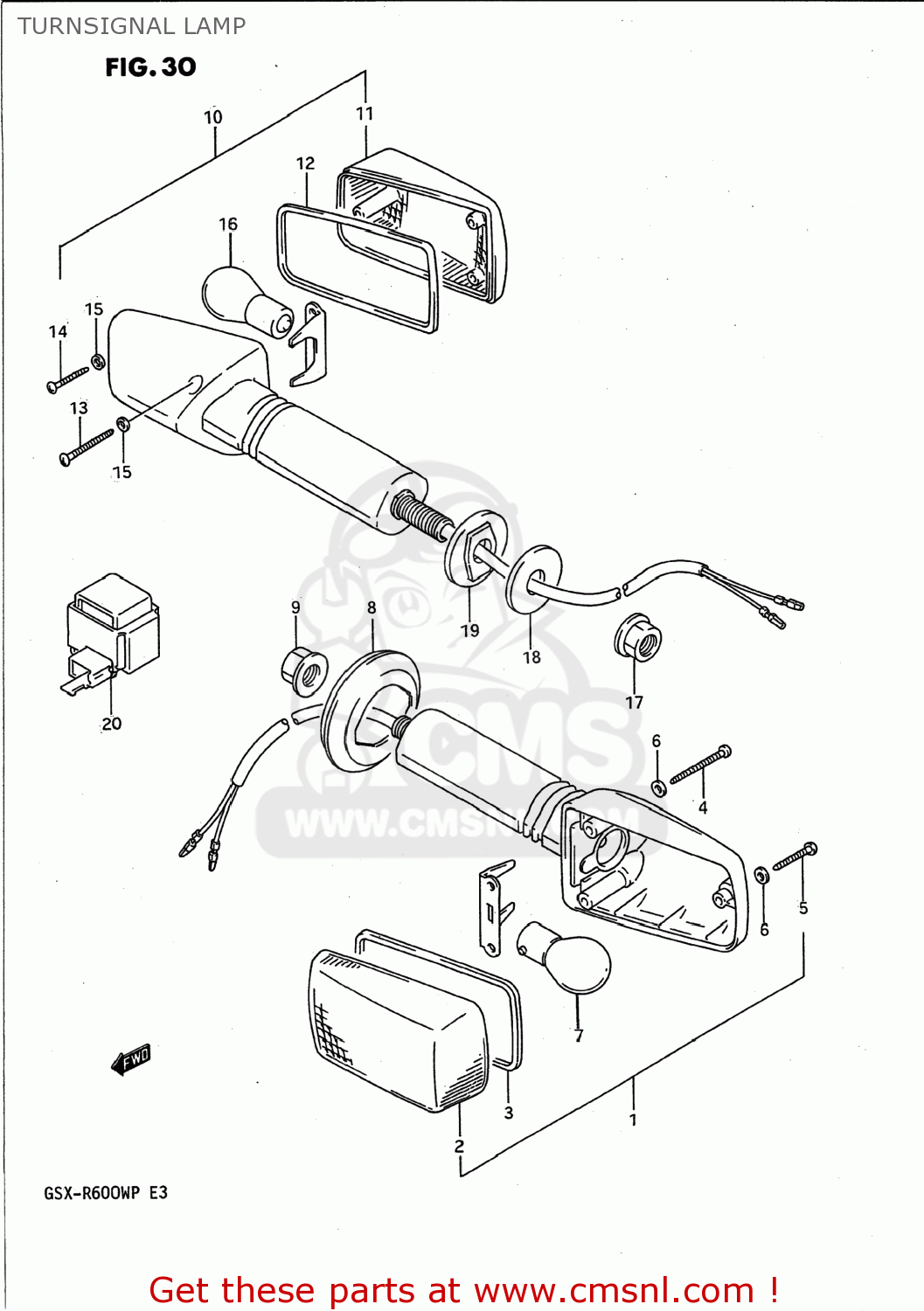 TURNSIGNAL LAMP GSXR600W 1993 (P) USA (E03)