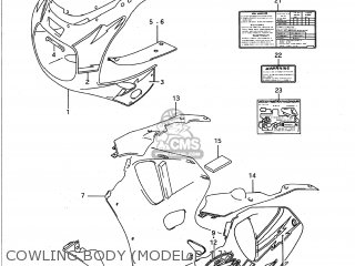 COWLING BODY (MODEL P 1JX - GSXR600W 1993 (P) USA (E03)