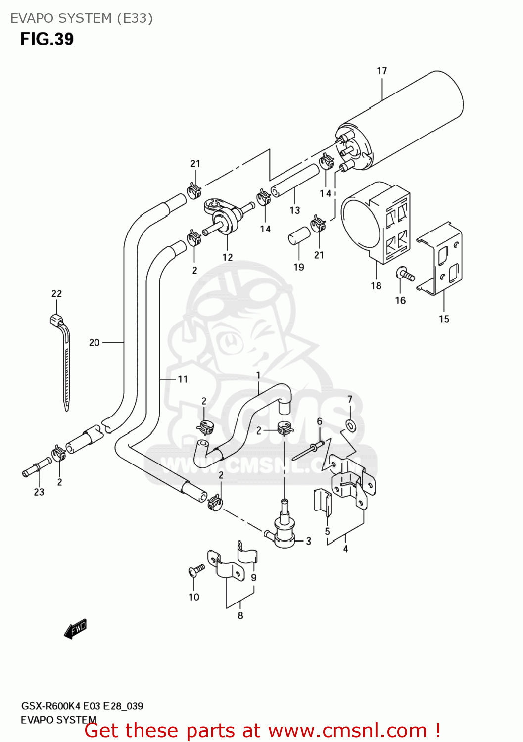 EVAPO SYSTEM (E33) GSXR600X 2004 (K4) USA (E03)