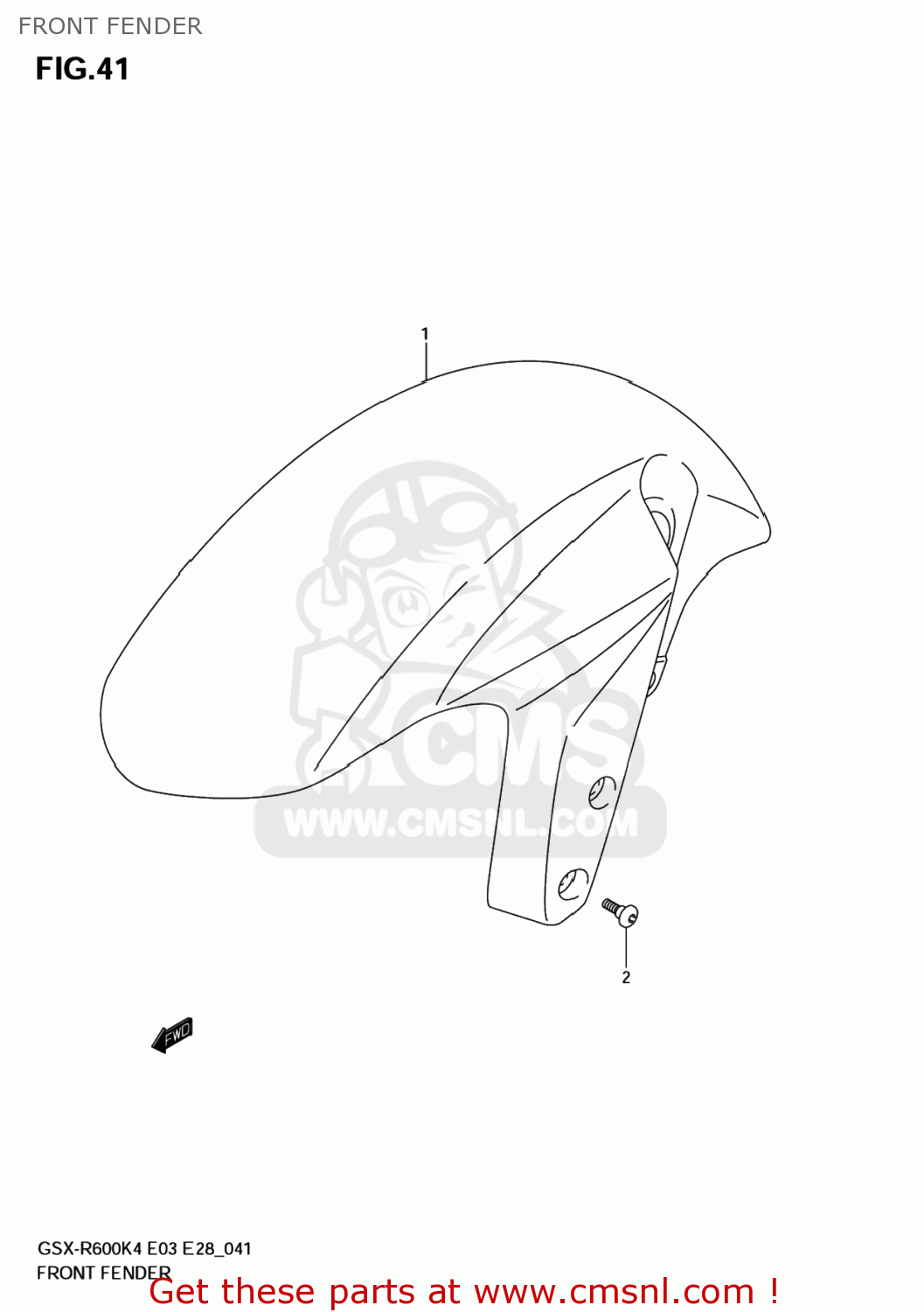 FRONT FENDER GSXR600X 2004 (K4) USA (E03)