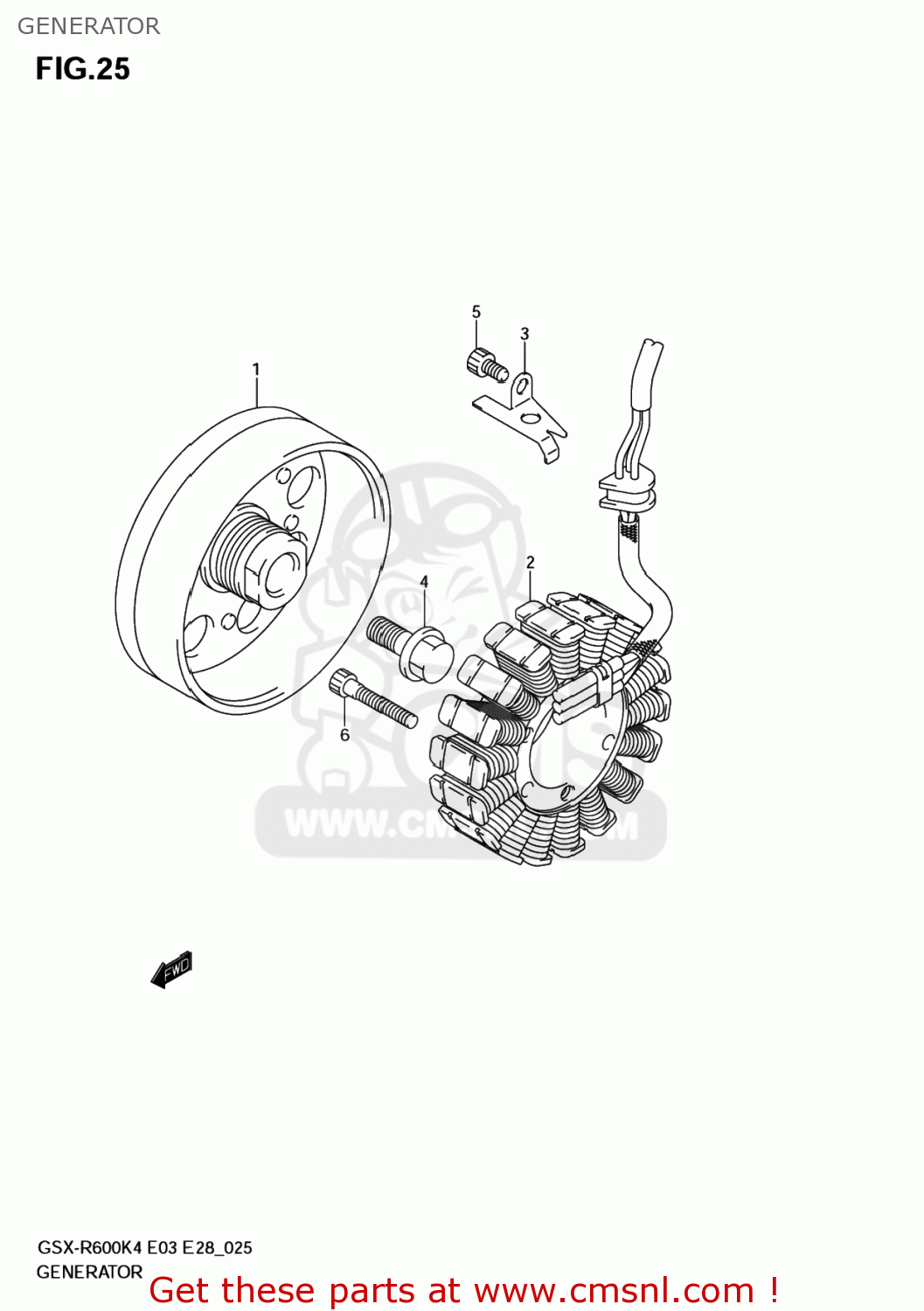 GENERATOR GSXR600X 2004 (K4) USA (E03)