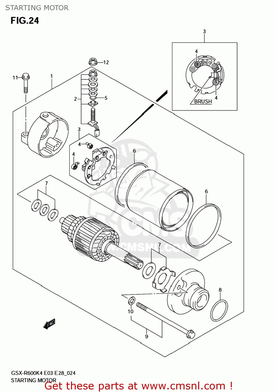 STARTING MOTOR GSXR600X 2004 (K4) USA (E03)