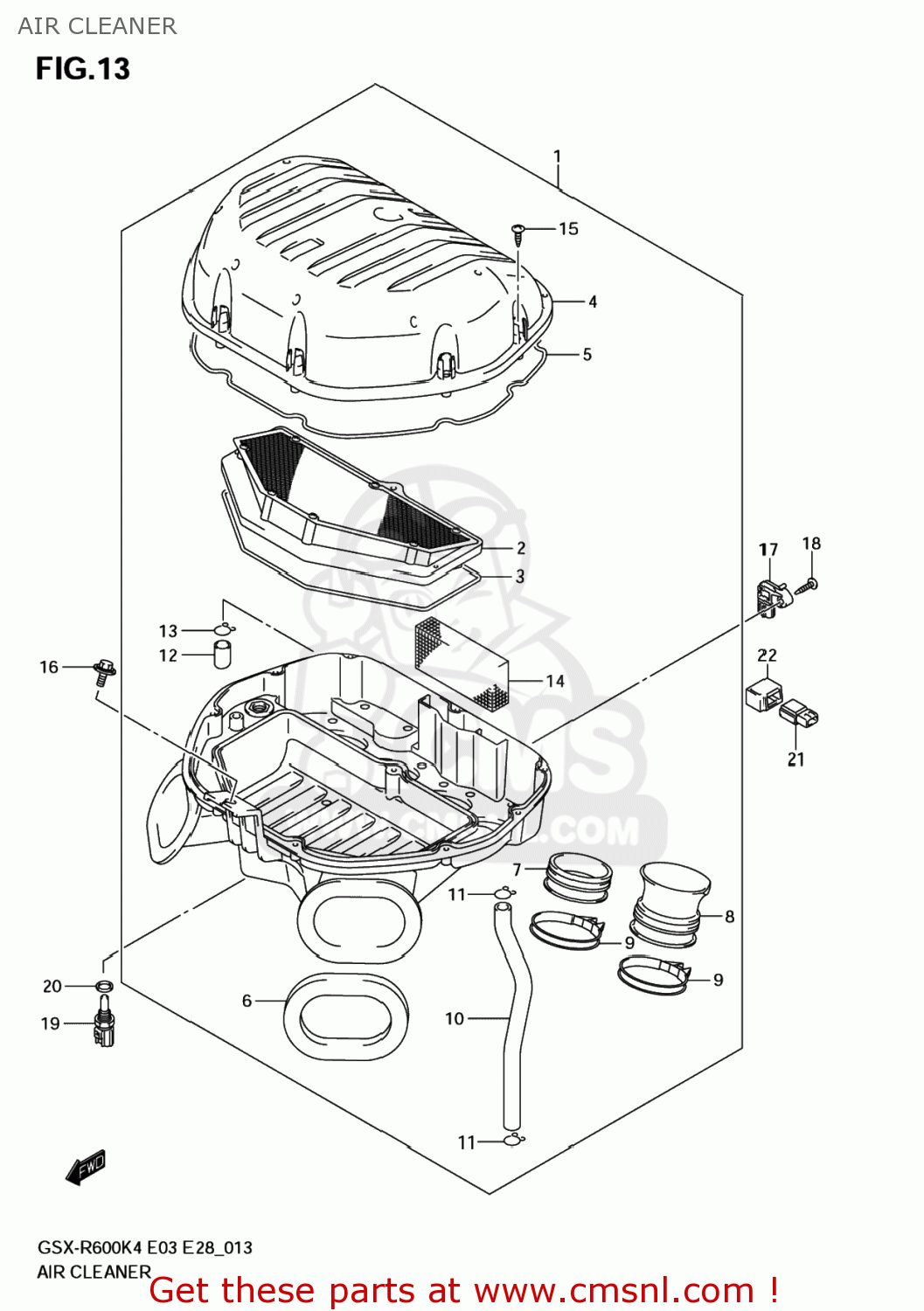 AIR CLEANER GSXR600X 2005 (K5) USA (E03)
