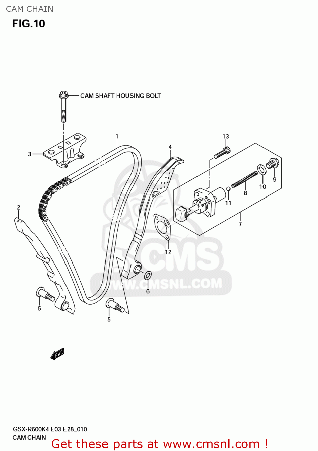CAM CHAIN GSXR600X 2005 (K5) USA (E03)