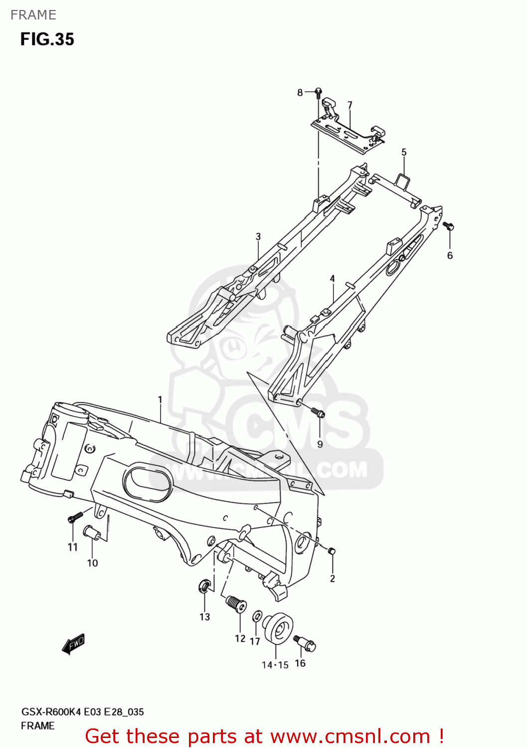 FRAME GSXR600X 2005 (K5) USA (E03)