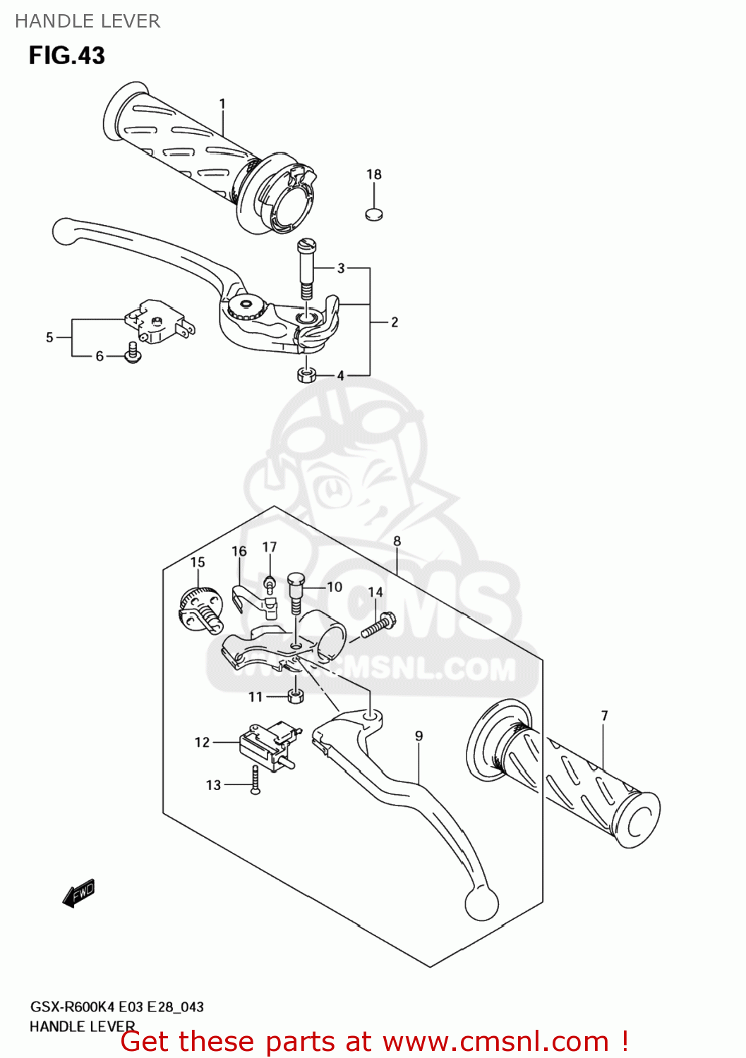 HANDLE LEVER GSXR600X 2005 (K5) USA (E03)