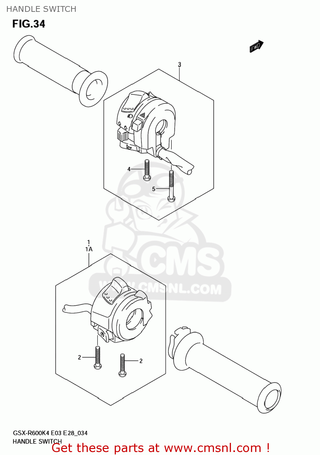 HANDLE SWITCH GSXR600X 2005 (K5) USA (E03)