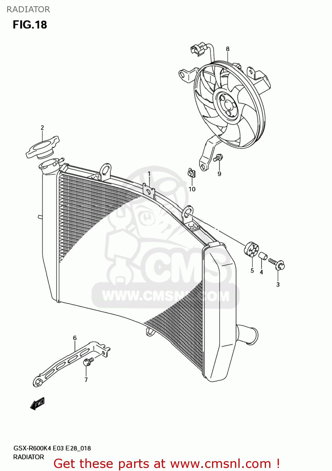 RADIATOR GSXR600X 2005 (K5) USA (E03)