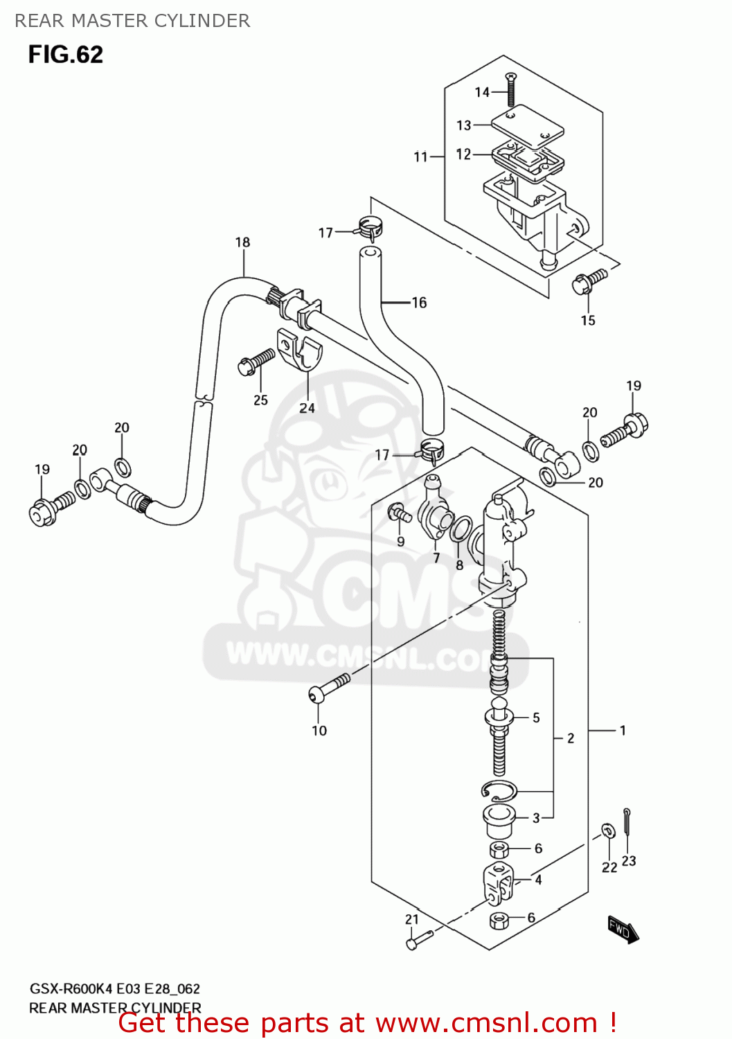 REAR MASTER CYLINDER GSXR600X 2005 (K5) USA (E03)