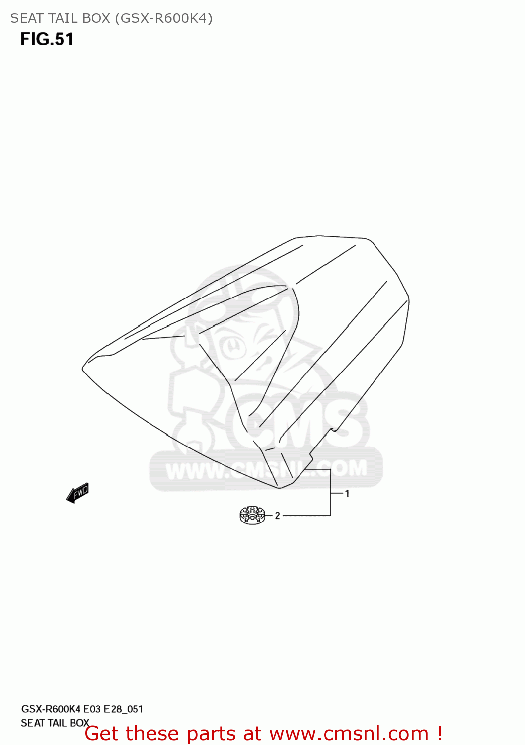 SEAT TAIL BOX (GSX-R600K4) GSXR600X 2005 (K5) USA (E03)