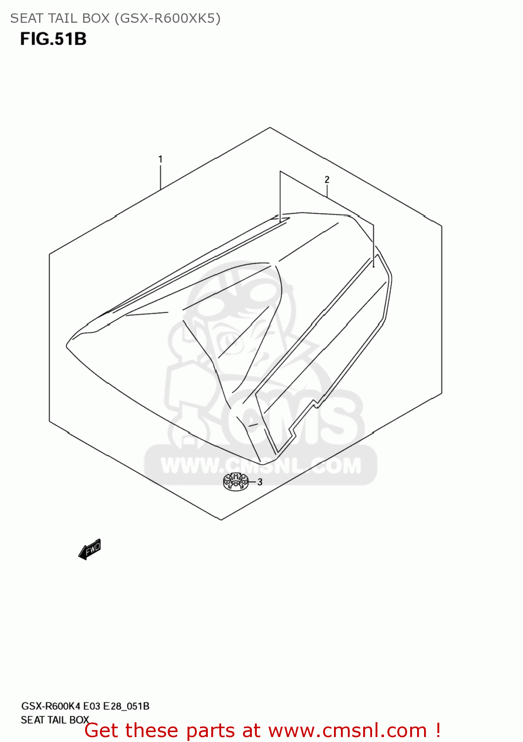 SEAT TAIL BOX (GSX-R600XK5) GSXR600X 2005 (K5) USA (E03)
