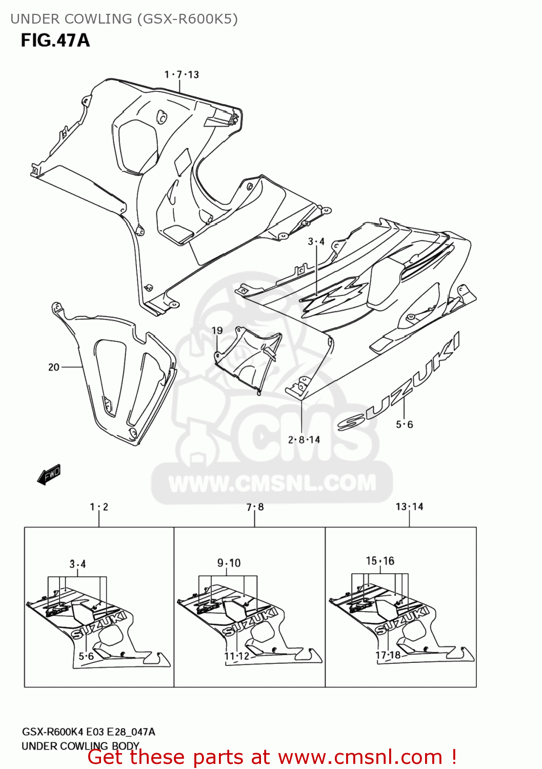 UNDER COWLING (GSX-R600K5) GSXR600X 2005 (K5) USA (E03)