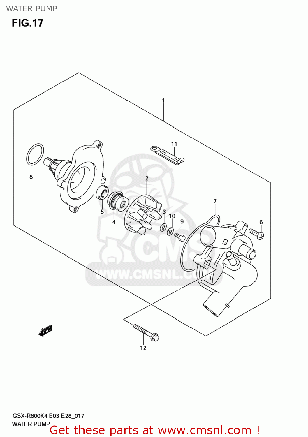 WATER PUMP GSXR600X 2005 (K5) USA (E03)