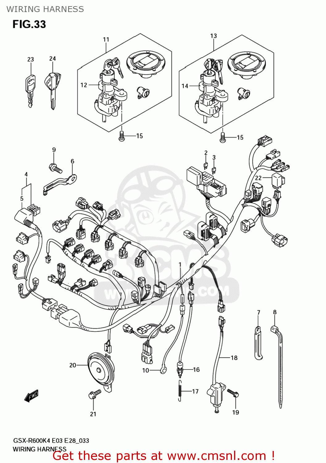 WIRING HARNESS GSXR600X 2005 (K5) USA (E03)