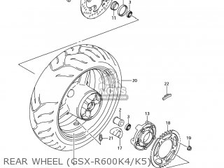REAR WHEEL (GSX-R600K4/K5) - GSXR600X 2005 (K5) USA (E03)
