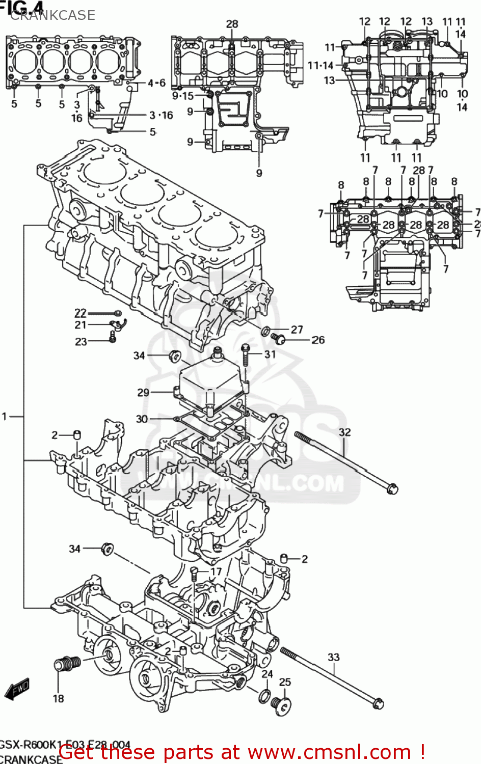CRANKCASE GSXR600Z 2001 (K1) USA (E03)