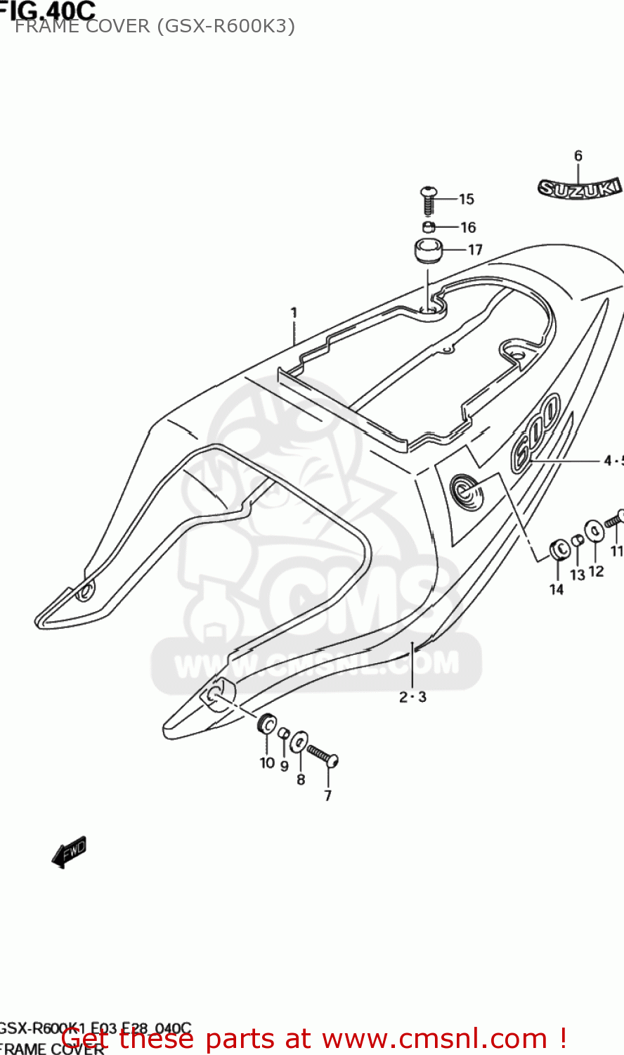 FRAME COVER (GSX-R600K3) GSXR600Z 2001 (K1) USA (E03)