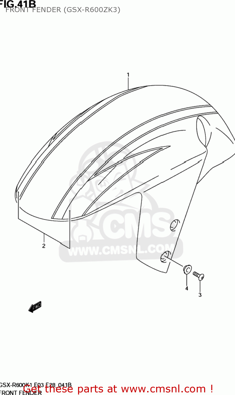 FRONT FENDER (GSX-R600ZK3) GSXR600Z 2001 (K1) USA (E03)