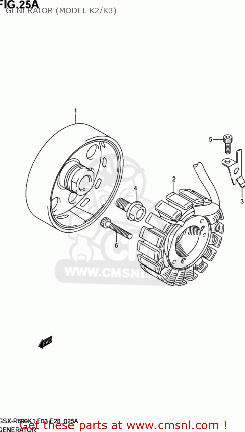 GENERATOR (MODEL K2/K3) GSXR600Z 2001 (K1) USA (E03)