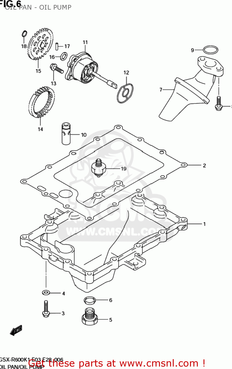 OIL PAN - OIL PUMP GSXR600Z 2001 (K1) USA (E03)