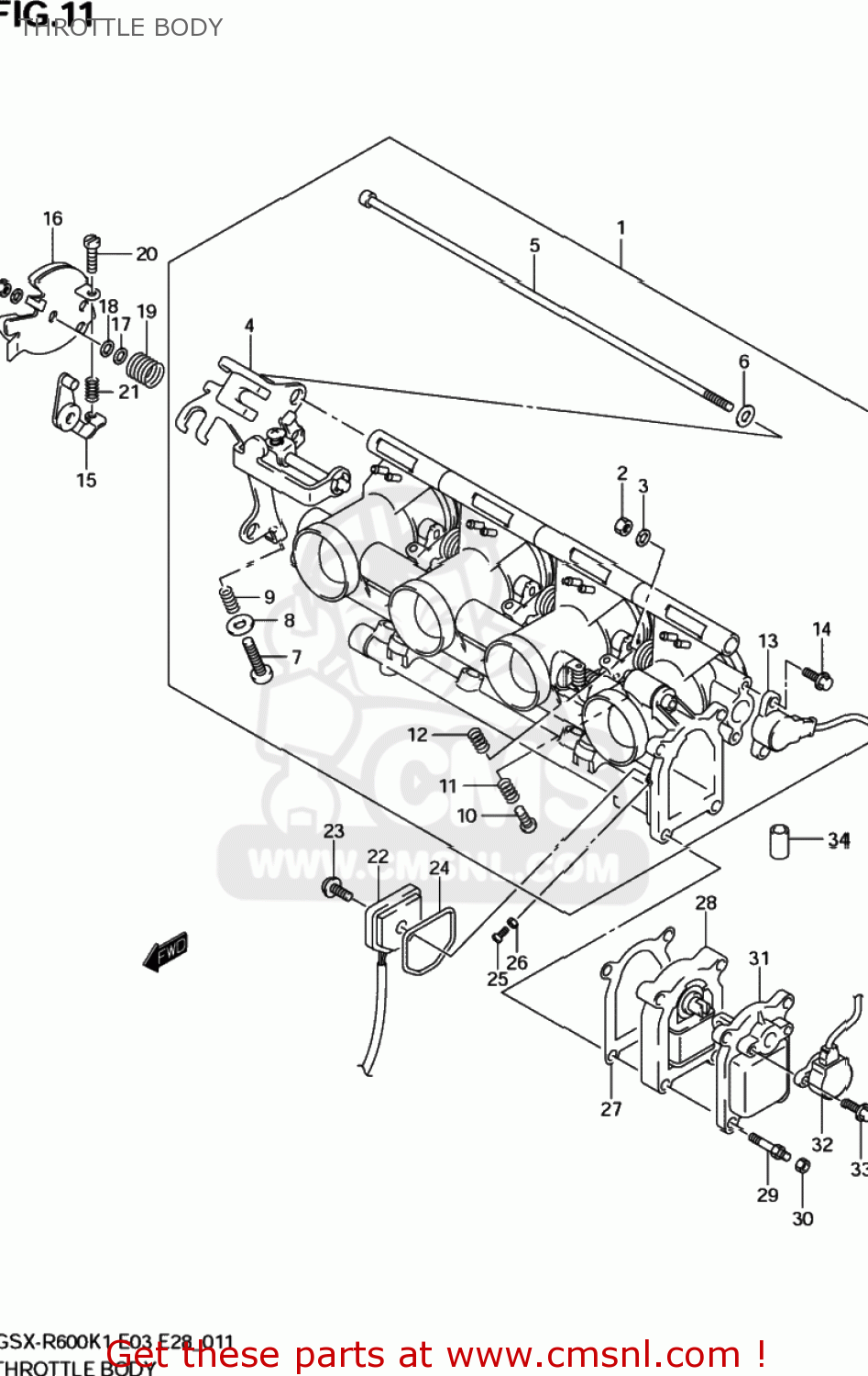 THROTTLE BODY GSXR600Z 2001 (K1) USA (E03)
