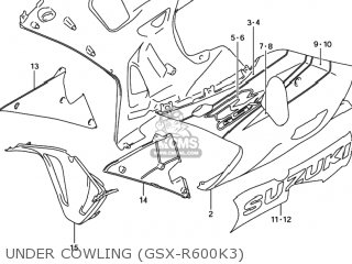 UNDER COWLING (GSX-R600K3) - GSXR600Z 2001 (K1) USA (E03)