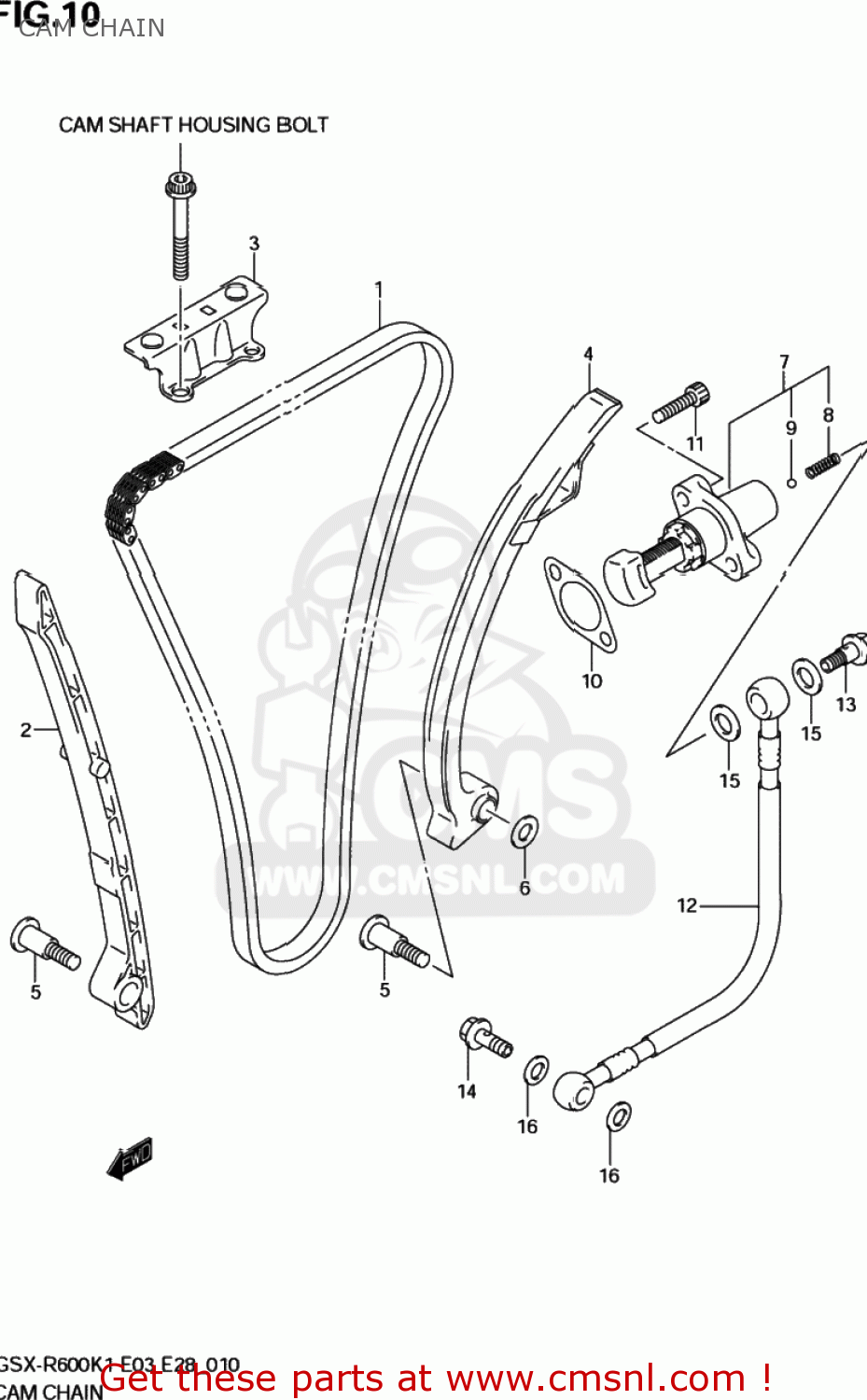 CAM CHAIN GSXR600Z 2002 (K2) USA (E03)
