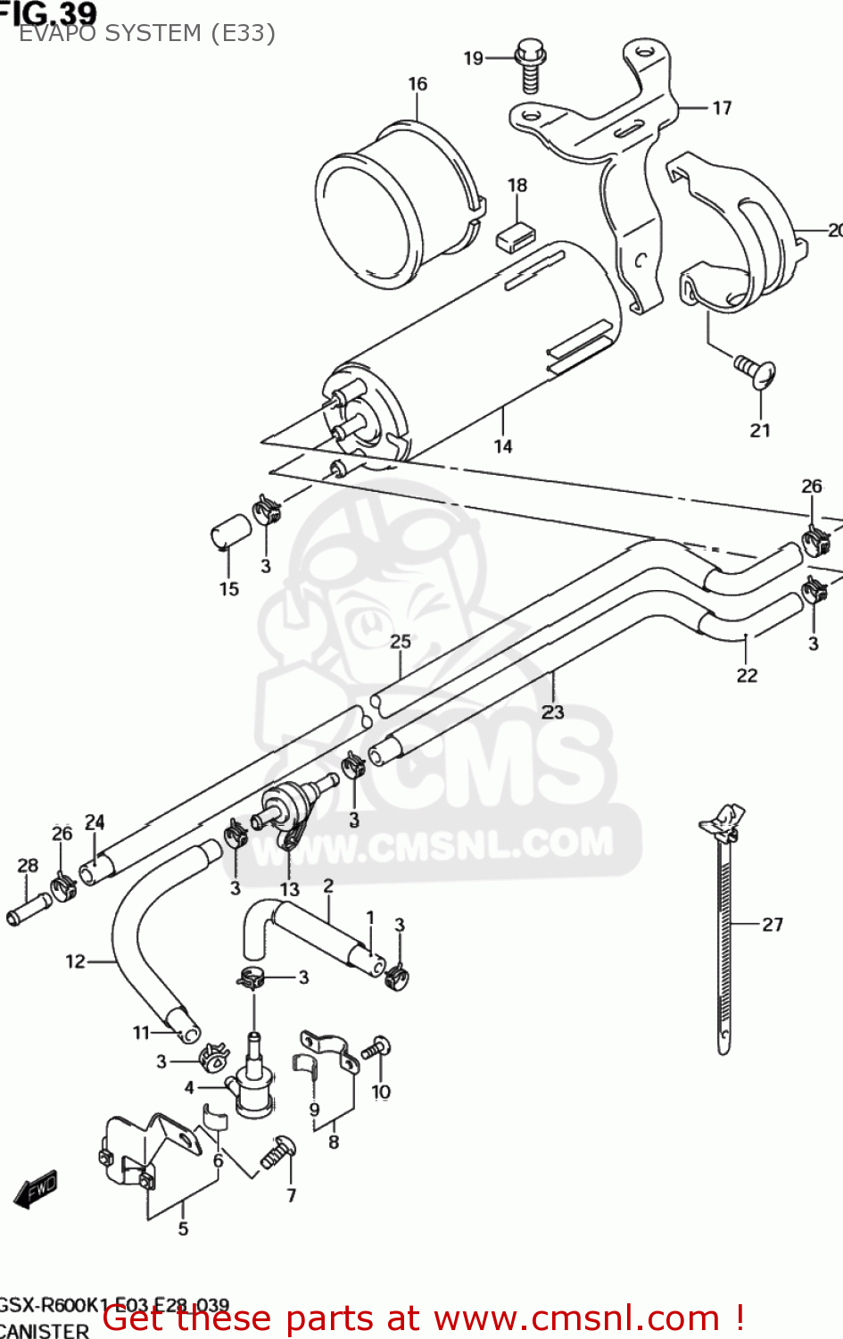 EVAPO SYSTEM (E33) GSXR600Z 2002 (K2) USA (E03)