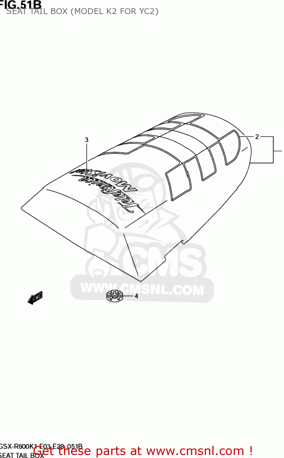 SEAT TAIL BOX (MODEL K2 FOR YC2) GSXR600Z 2002 (K2) USA (E03)