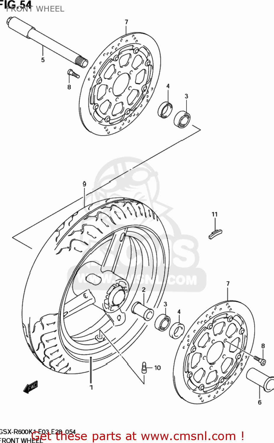 FRONT WHEEL GSXR600Z 2003 (K3) USA (E03)