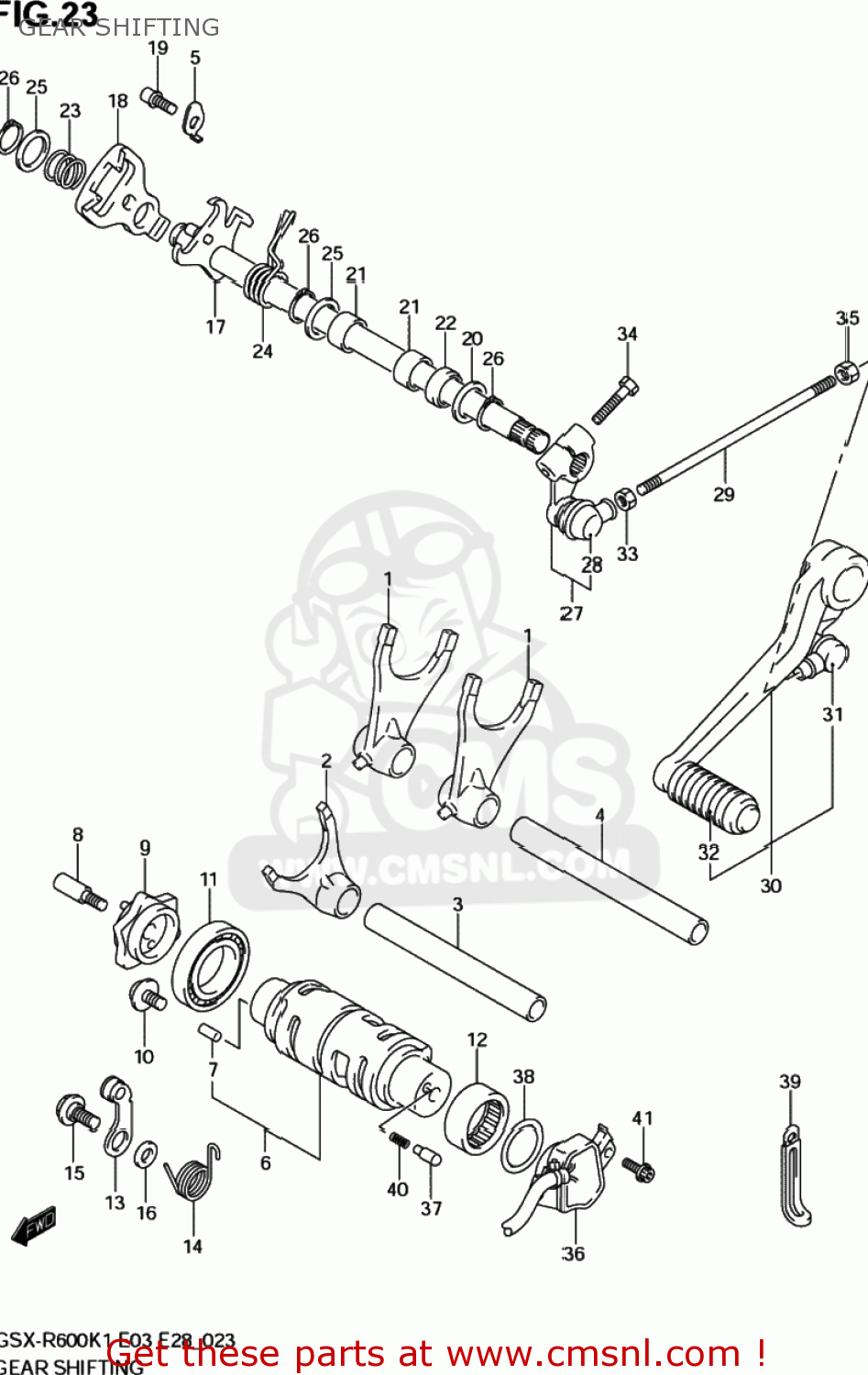 GEAR SHIFTING GSXR600Z 2003 (K3) USA (E03)