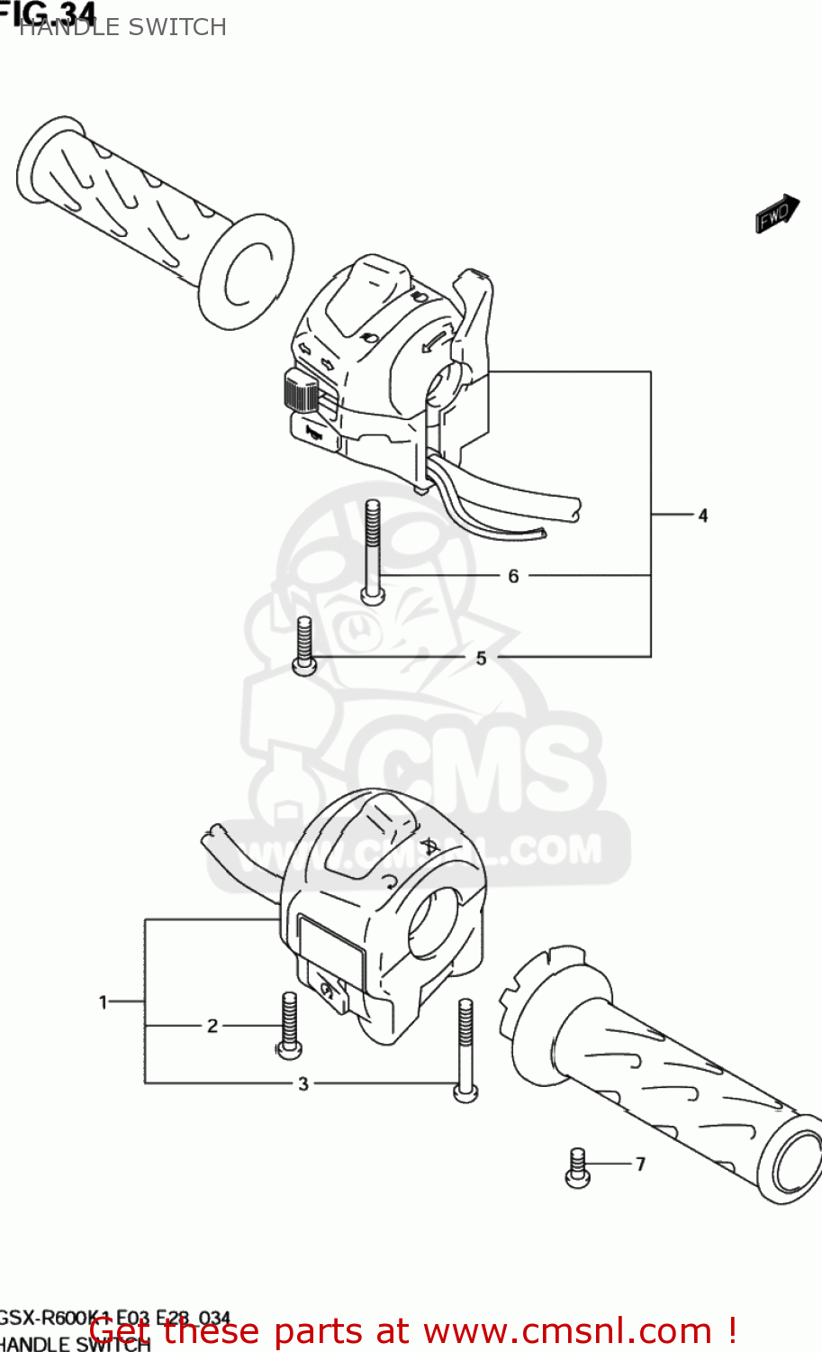 HANDLE SWITCH GSXR600Z 2003 (K3) USA (E03)