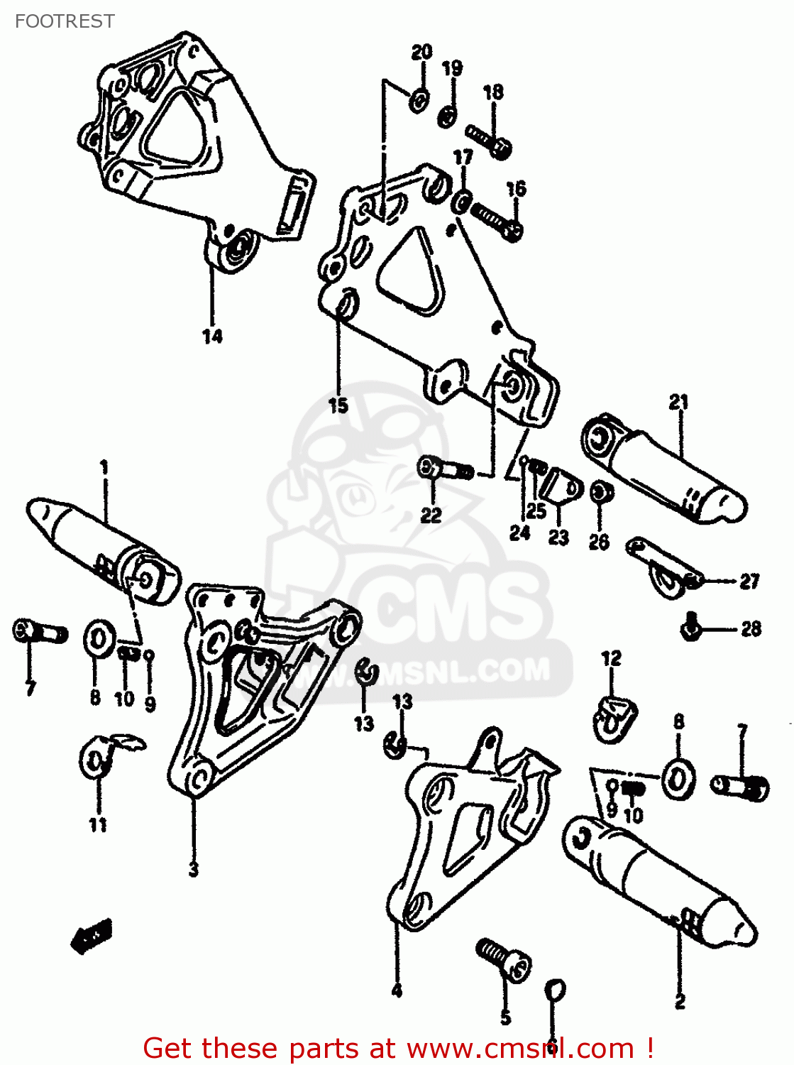 FOOTREST GSXR750 1985 (F) (E01 2 4 6 15 16 17 18 21 22 24 25 34 39 53)