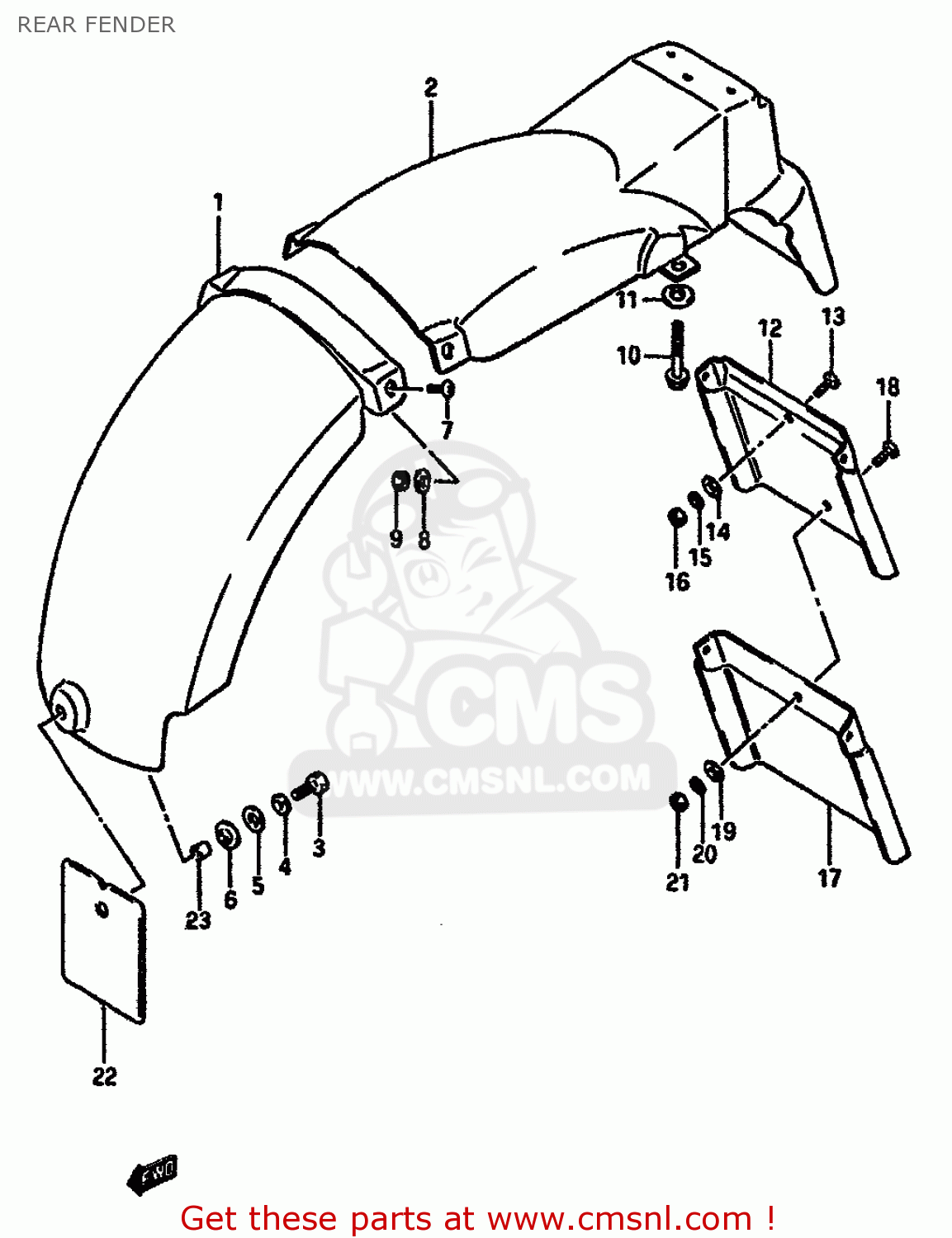REAR FENDER GSXR750 1985 (F) (E01 2 4 6 15 16 17 18 21 22 24 25 34 39 53)
