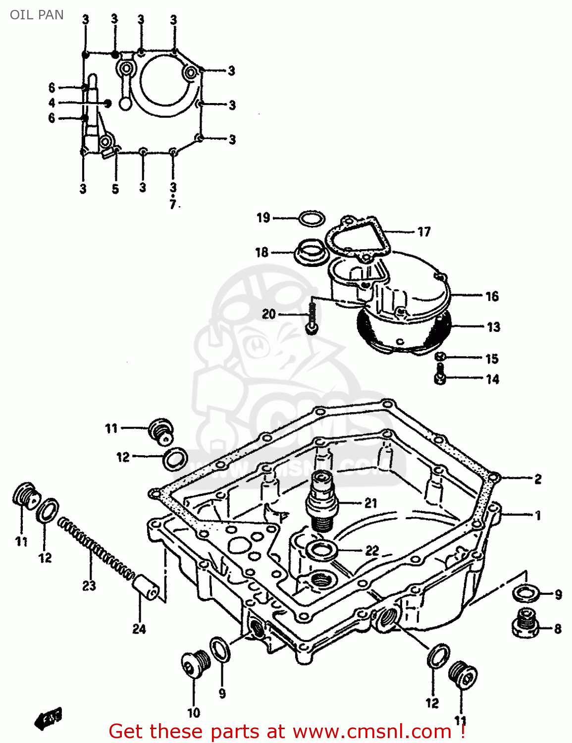 OIL PAN GSXR750 1985 (F) (E01 2 4 6 15 16 17 18 21 22 24 25 34 39 53)