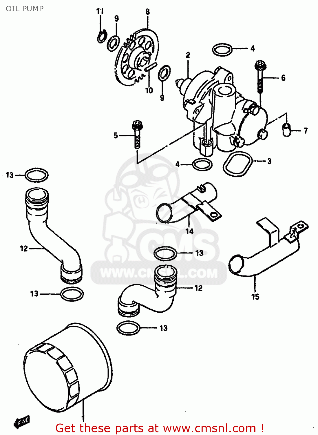OIL PUMP GSXR750 1985 (F) (E01 2 4 6 15 16 17 18 21 22 24 25 34 39 53)