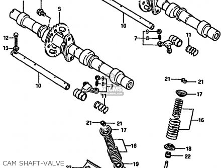 CAM SHAFT-VALVE - GSXR750 1985 (F) (E01 2 4 6 15 16 17 18 21 22 24 25 34 39 53)