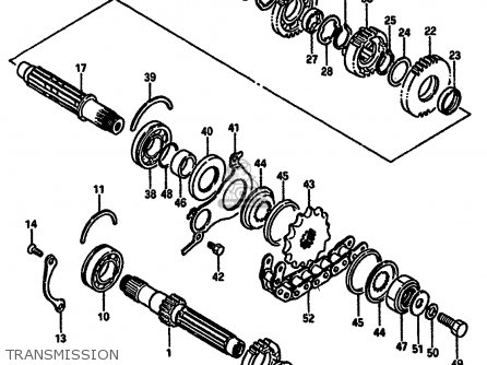 TRANSMISSION - GSXR750 1985 (F) (E01 2 4 6 15 16 17 18 21 22 24 25 34 39 53)