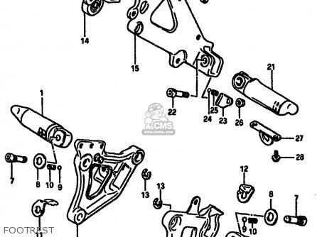 FOOTREST - GSXR750 1985 (F) (E01 2 4 6 15 16 17 18 21 22 24 25 34 39 53)