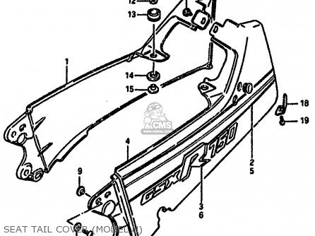 SEAT TAIL COVER (MODEL H) - GSXR750 1985 (F) (E01 2 4 6 15 16 17 18 21 22 24 25 34 39 53)