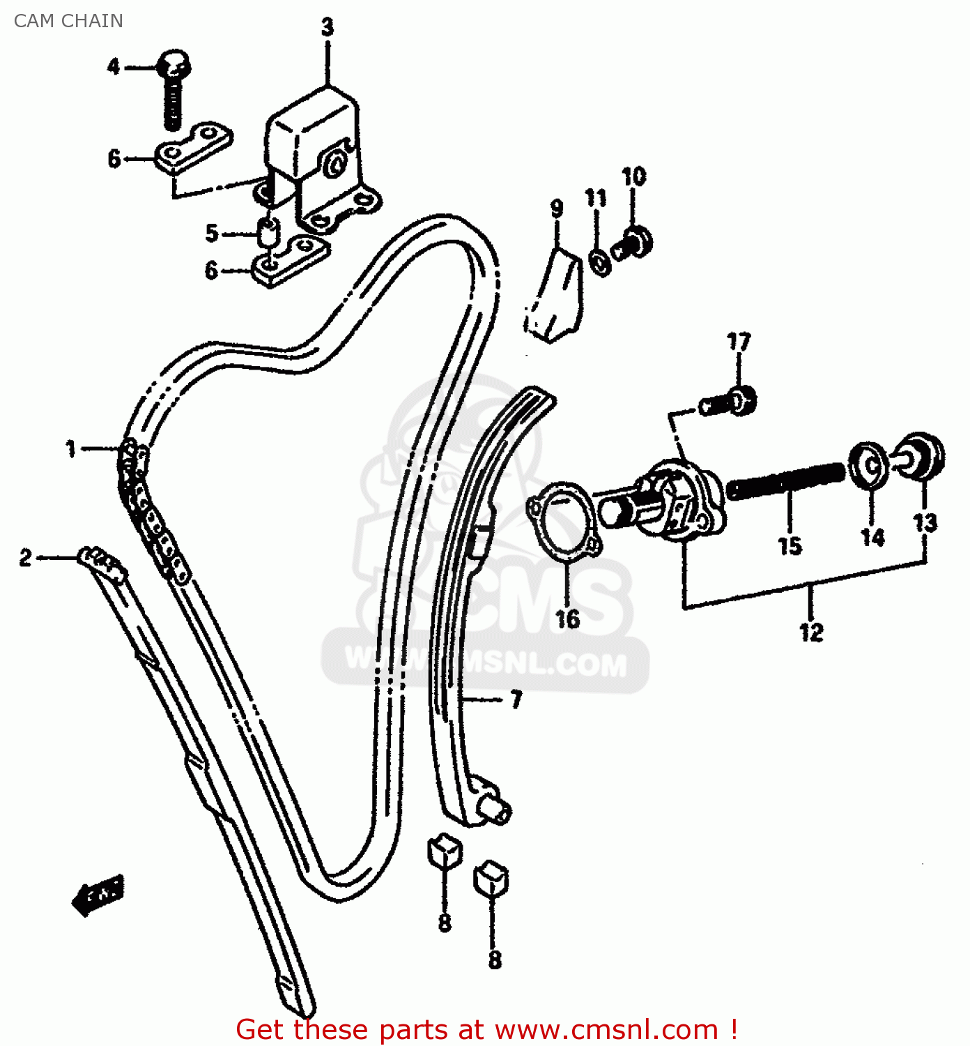 CAM CHAIN GSXR750 1986 (G) (E01 E02 E04 E15 16 17 18 21 22 24 25 34 39 53)
