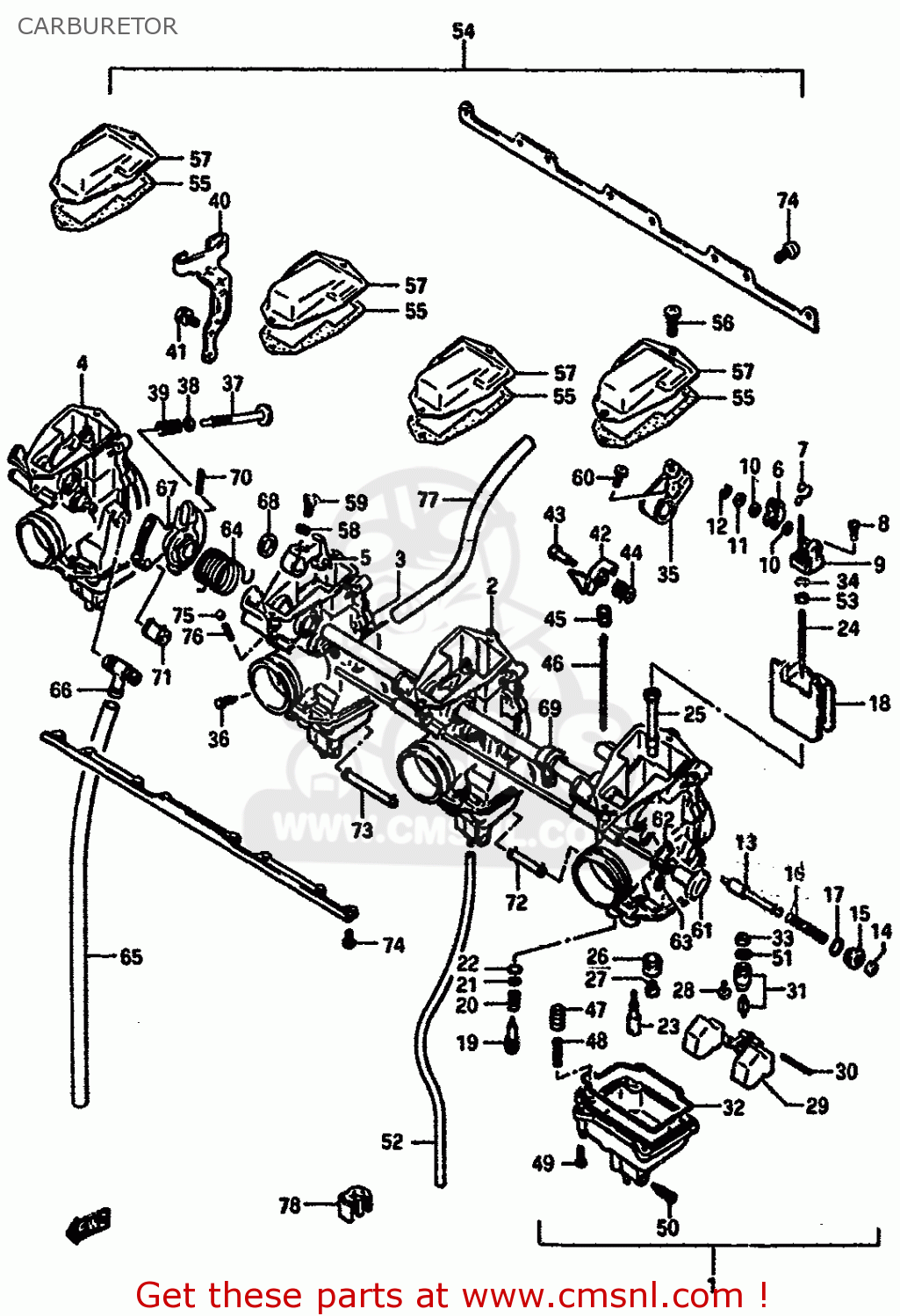 CARBURETOR GSXR750 1986 (G) (E01 E02 E04 E15 16 17 18 21 22 24 25 34 39 53)