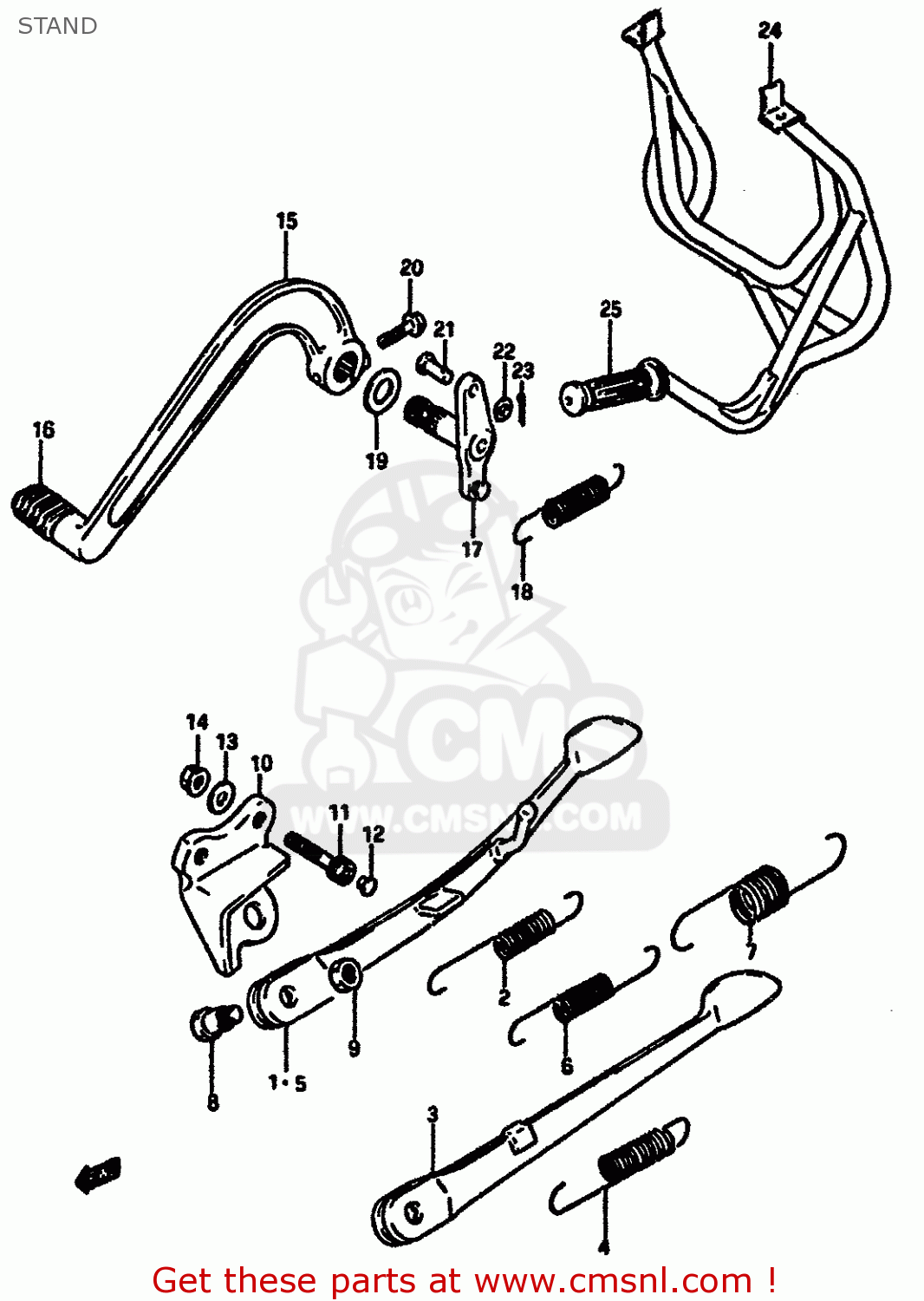 STAND GSXR750 1986 (G) (E01 E02 E04 E15 16 17 18 21 22 24 25 34 39 53)