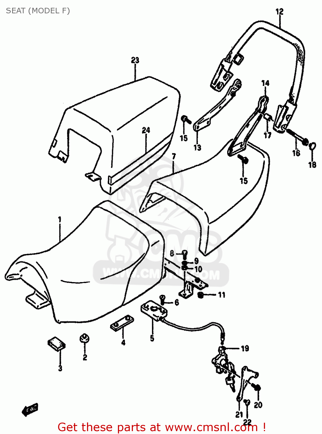 SEAT (MODEL F) GSXR750 1986 (G) (E01 E02 E04 E15 16 17 18 21 22 24 25 34 39 53)